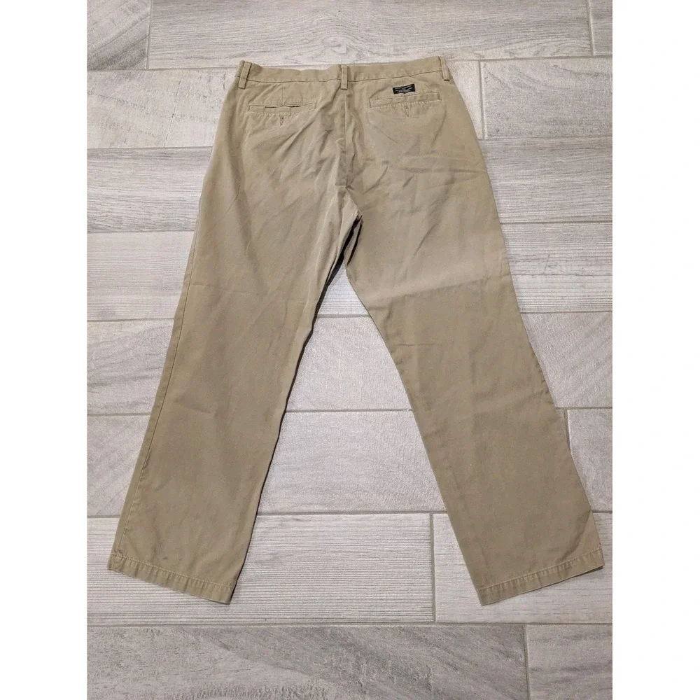 Banana Republic Gavin Chino Pants Mens 35x32 (35x30) Beige Straight Leg Casual